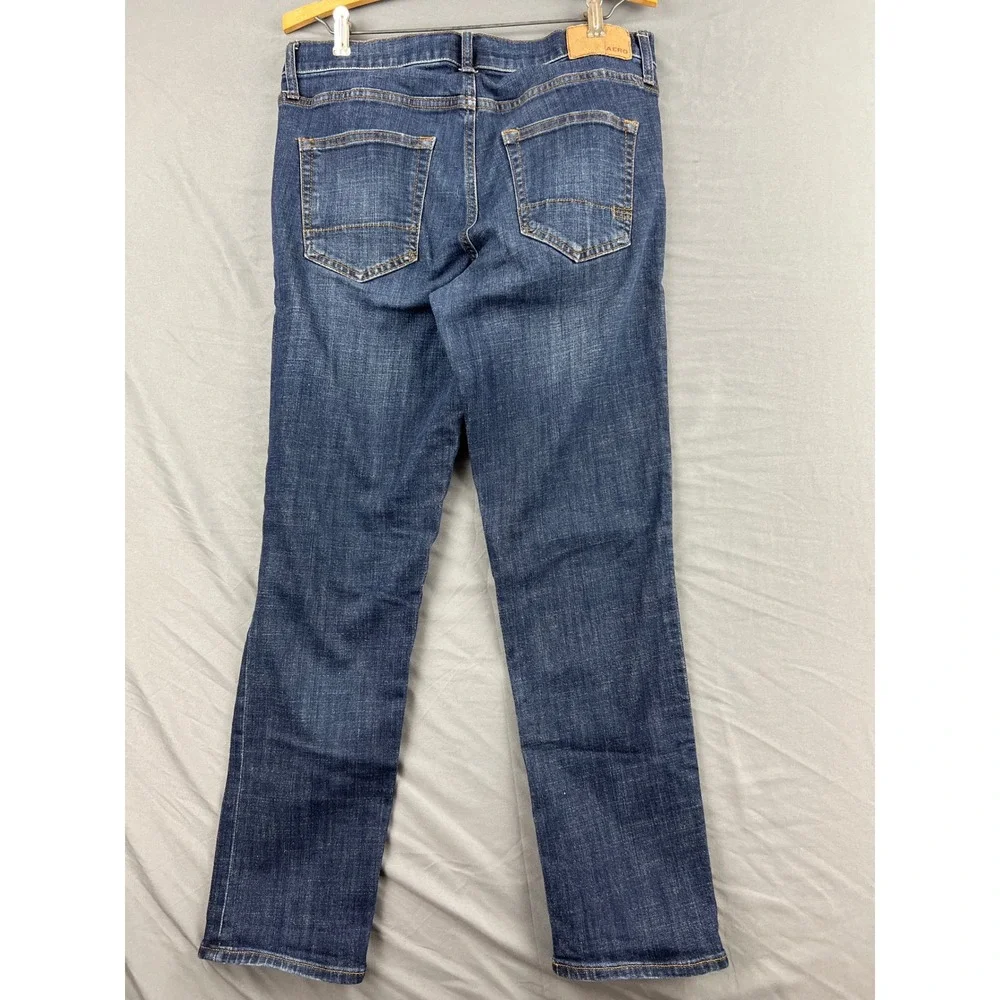 Aeropostale Jeans Mens 31x30 Slim Fit Dark Wash Stretch Denim Blue 4938 Exc